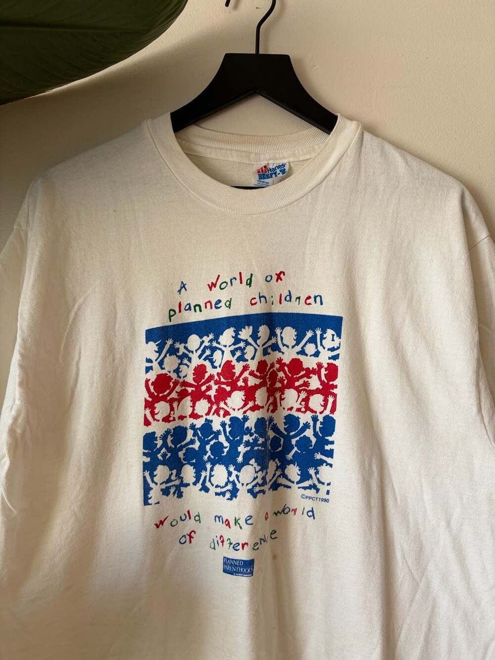 Hanes Planned Parenthood Vintage T-Shirt Size Large White